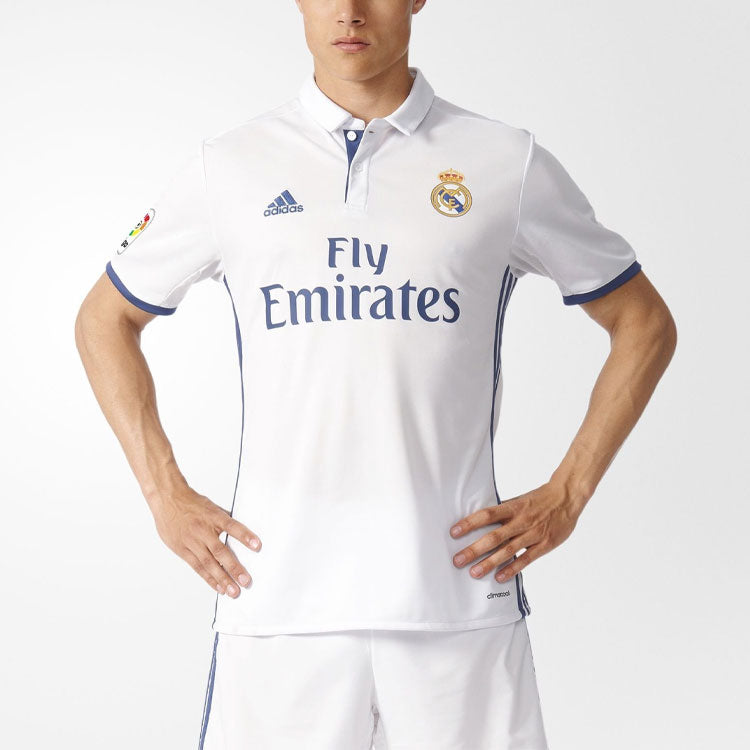 Джерси adidas real Madrid 16-17 Season Fan Edition Home Alphabet Logo Stripe Sports Soccer/Football Short Sleeve Jersey White — фото 4