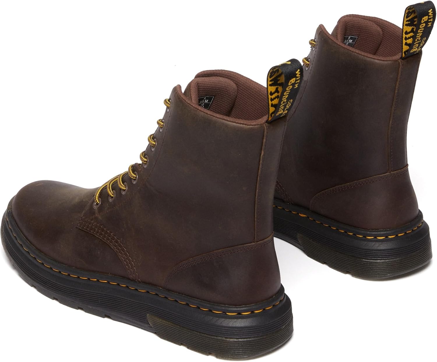 Dr. Martens Unisex Crewson Nubuck Leather повседневные ботинки, Dark Brown Crazy Horse — фото 3