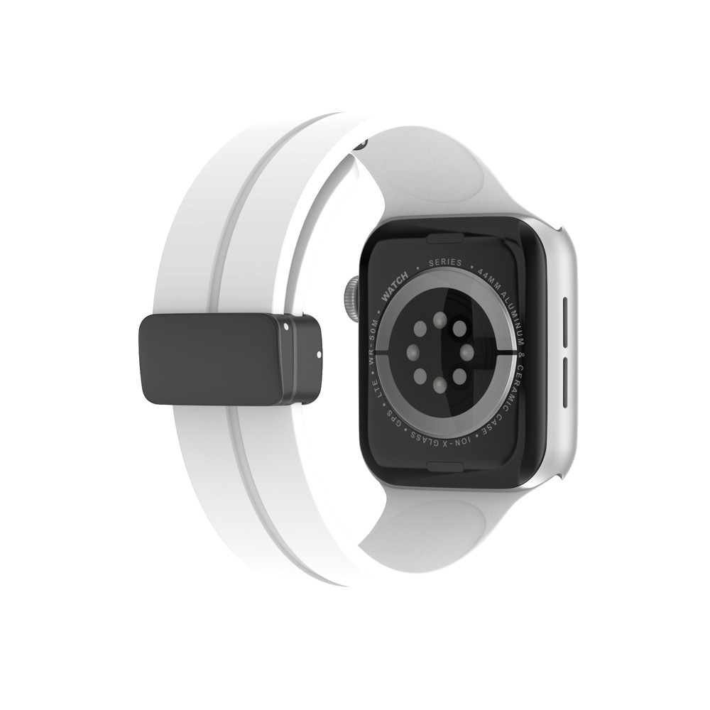 

Ремешок из силикона, совместимый с Apple, циферблат 160 мм 46 Akkerds, 【Pink】Silicone folding magnetic buckle