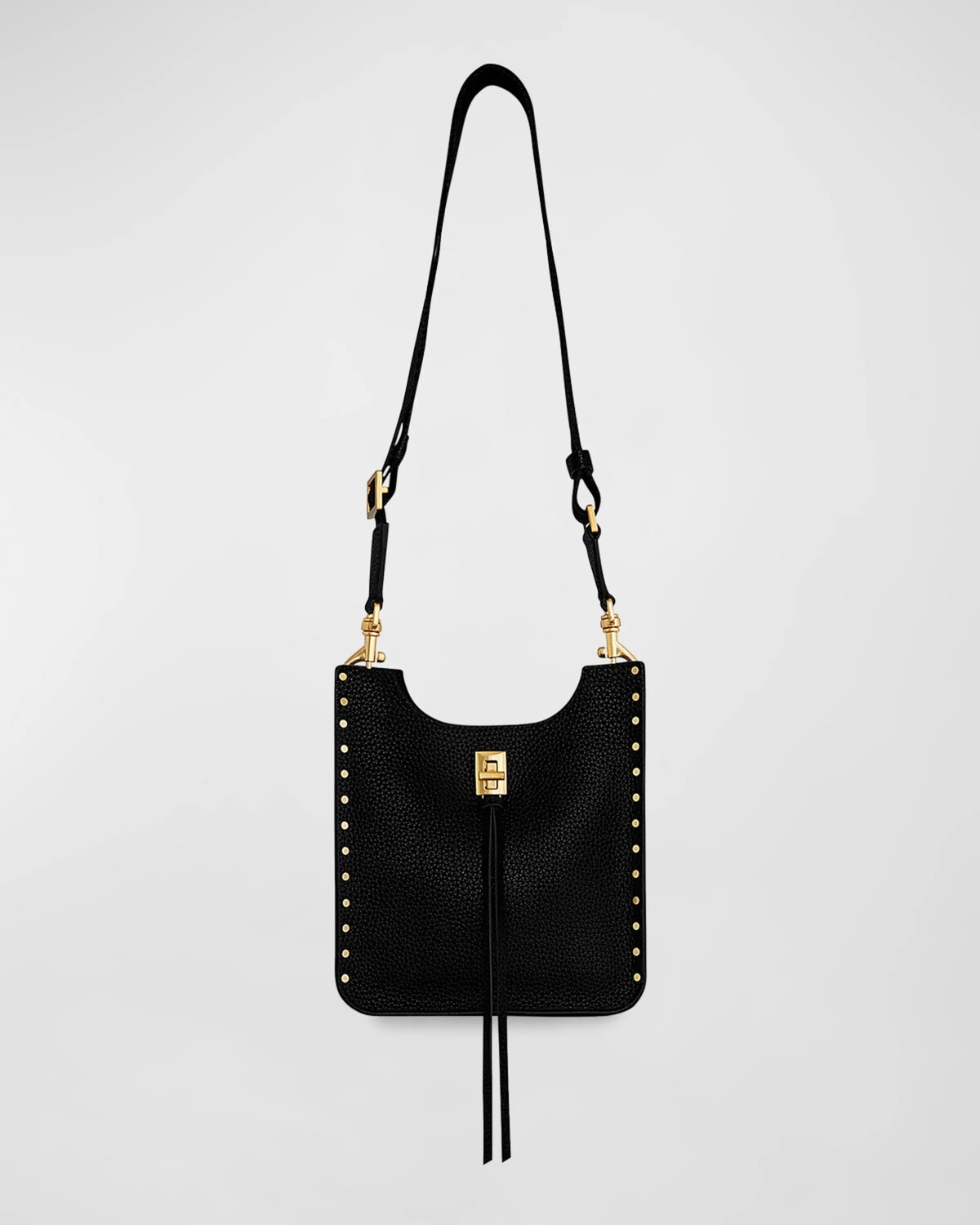 

Маленькая кожаная сумка через плечо Darren с заклепками Rebecca Minkoff, цвет Black