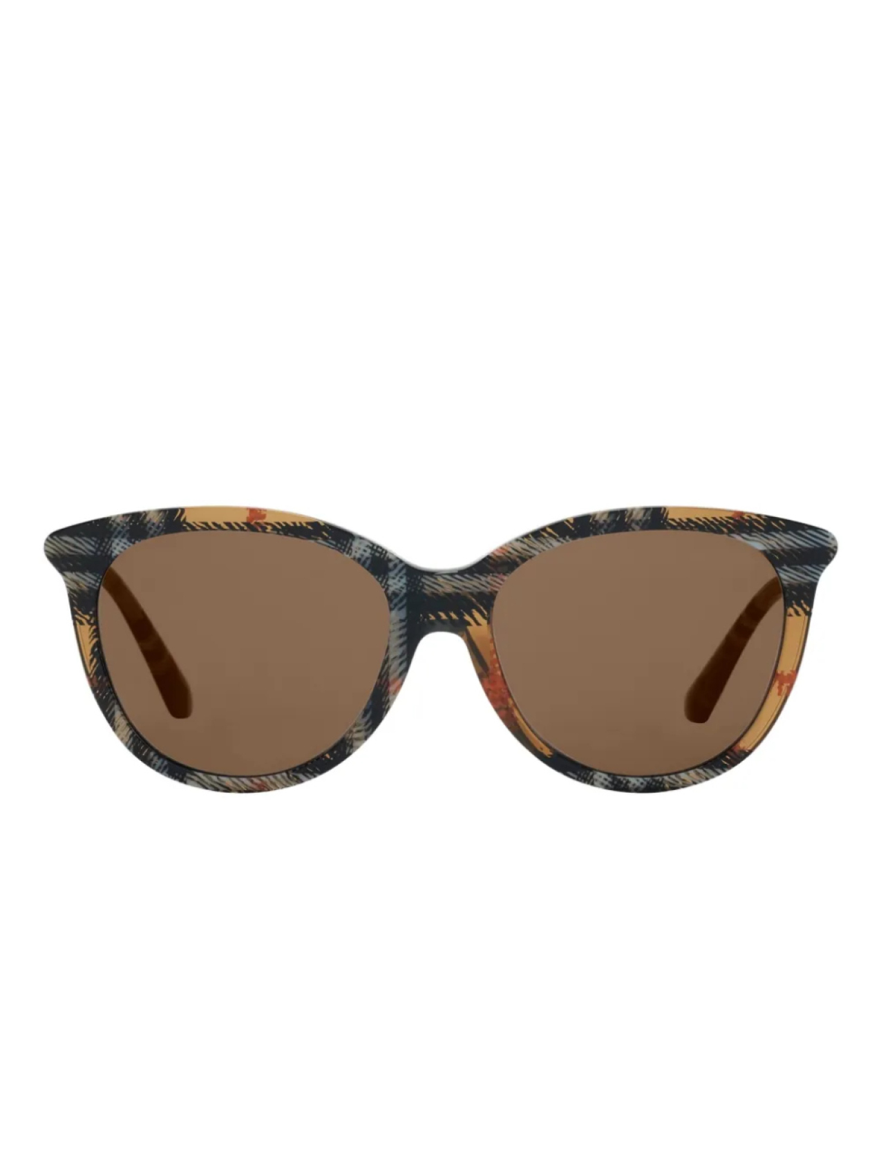 

Солнцезащитные очки в круглой оправе в клетку Burberry Eyewear, нейтральный