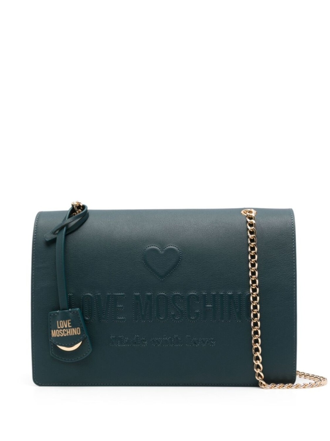 

Love Moschino сумка через плечо с тисненым логотипом, зеленый