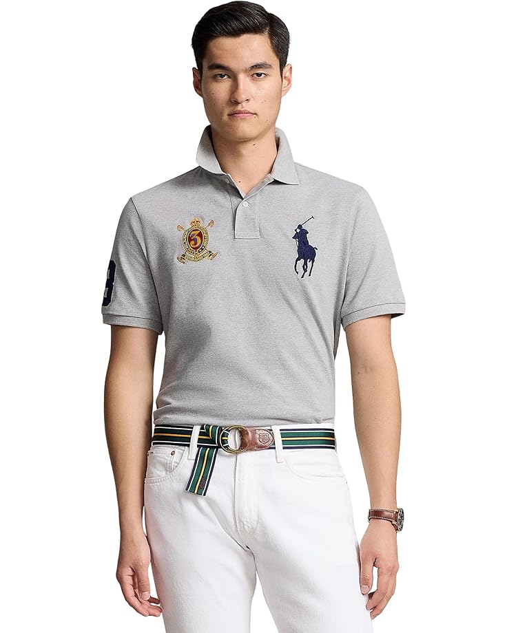 

Поло Polo Ralph Lauren Custom Slim Fit Big Pony Crest Mesh Polo, цвет Andover Heather