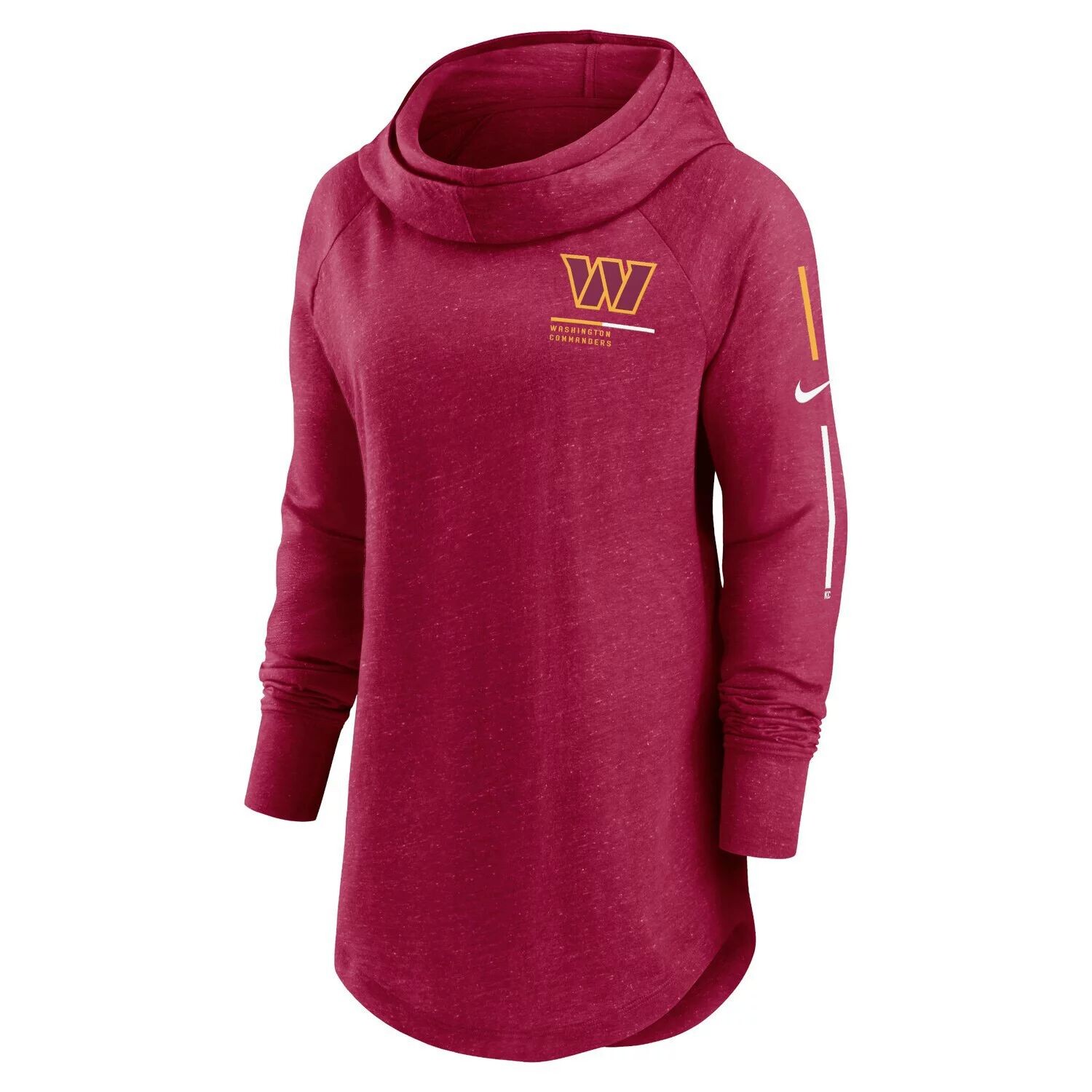 Женский пуловер с капюшоном Nike Burgundy Washington Commanders Minimal Statement реглан с воротником-воронкой Nike — фото 2