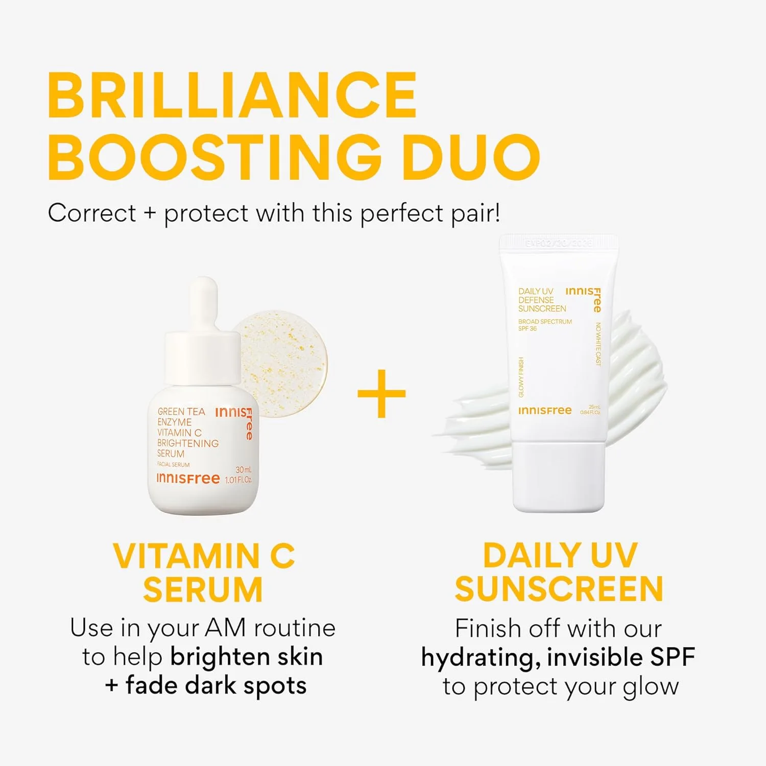 Innisfree Daily UV Defense SPF 36 корейский солнцезащитный крем для лица, невидимый финиш, широкий спектр, без белых разводов, легкий, увлажняющий, доступен в подарочных наборах, white — фото 2