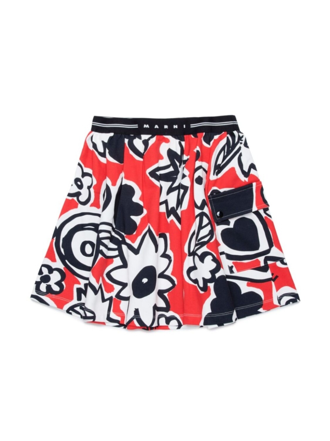 

Marni Kids юбка из хлопка с графическим принтом, красный