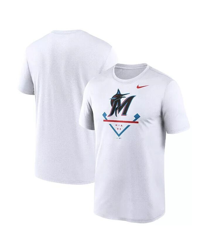 

Мужская белая футболка Miami Marlins Big and Tall Icon Legend Performance Nike