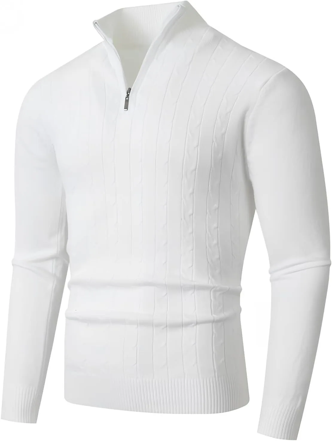 

Толстовка Quarter Zip мужская Slim Fit легкая вязаная с воротником-стойкой RODYETQQ