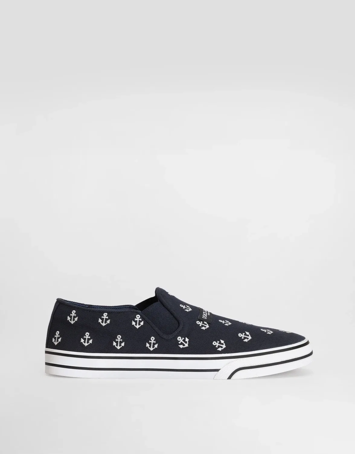 Кроссовки DOLCE & GABBANA DG Sailing, парусиновые, с вышивкой, синий