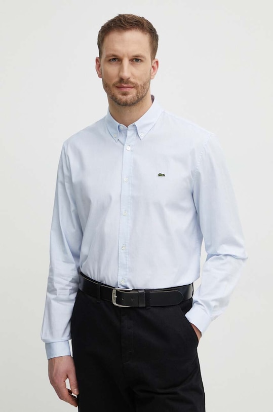 

Хлопковая рубашка Lacoste, синий