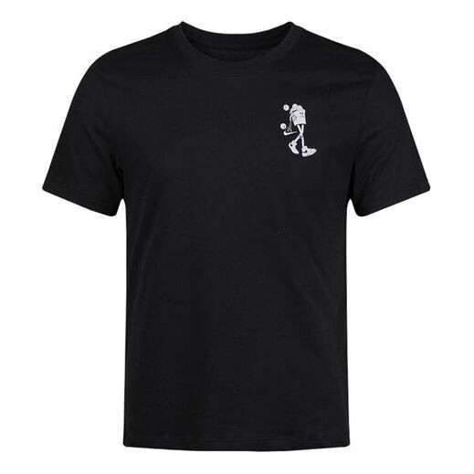 

Футболка back basketball graffiti printing short sleeve black Nike, черный