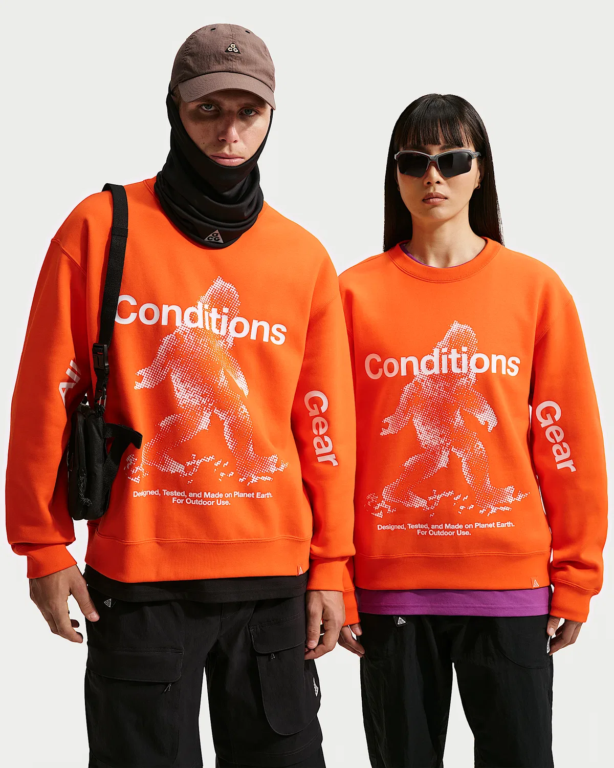 Мужская флисовая кофта Nike ACG "Tuff Fleece" Therma-FIT с круглым воротом, Safety Orange
