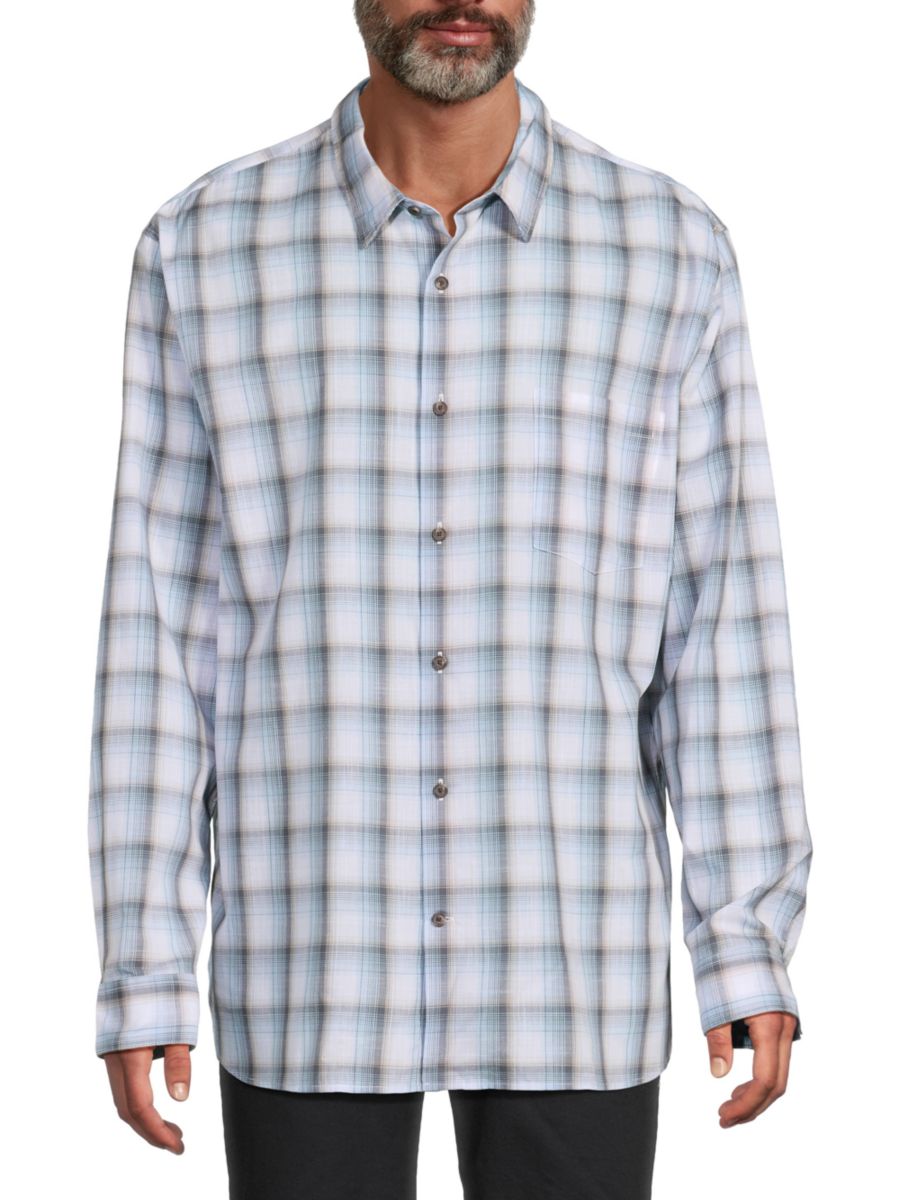 

​Клетчатая хлопковая рубашка Atwater Vince, синий мульти