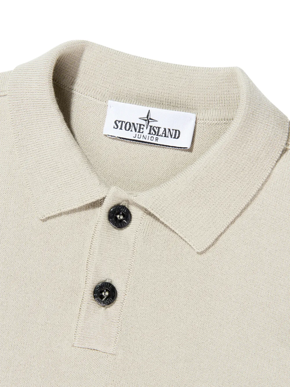 Рубашка-поло с длинными рукавами на пуговицах Stone Island Junior, бежевый — фото 4