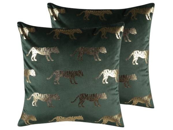 

Подушка Beliani 2 шт BLUEBELL, 45x45x45 см цвет dunkelgrün/gold/grün