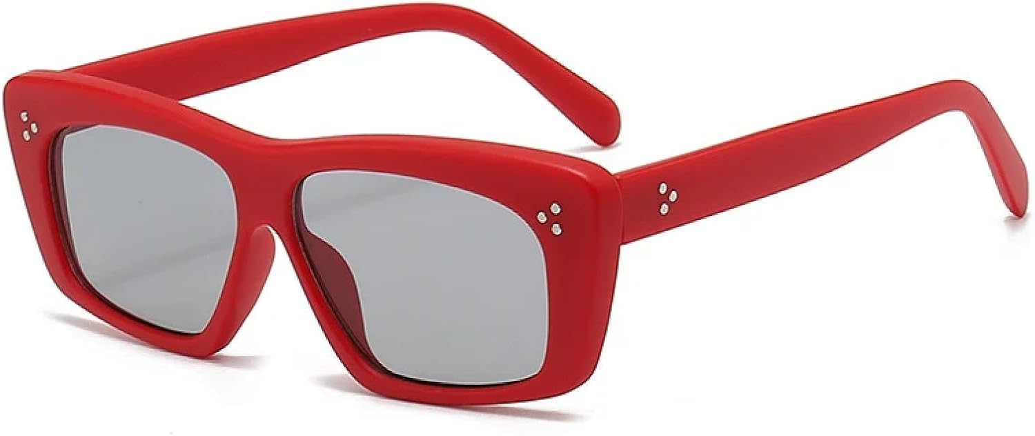 

Популярные модные женские солнцезащитные очки класса люкс в стиле ретро с заклепками, мужские солнцезащитные очки «кошачий глаз», трендовые солнцезащитные очки TVTBBVV, Red Light Gray