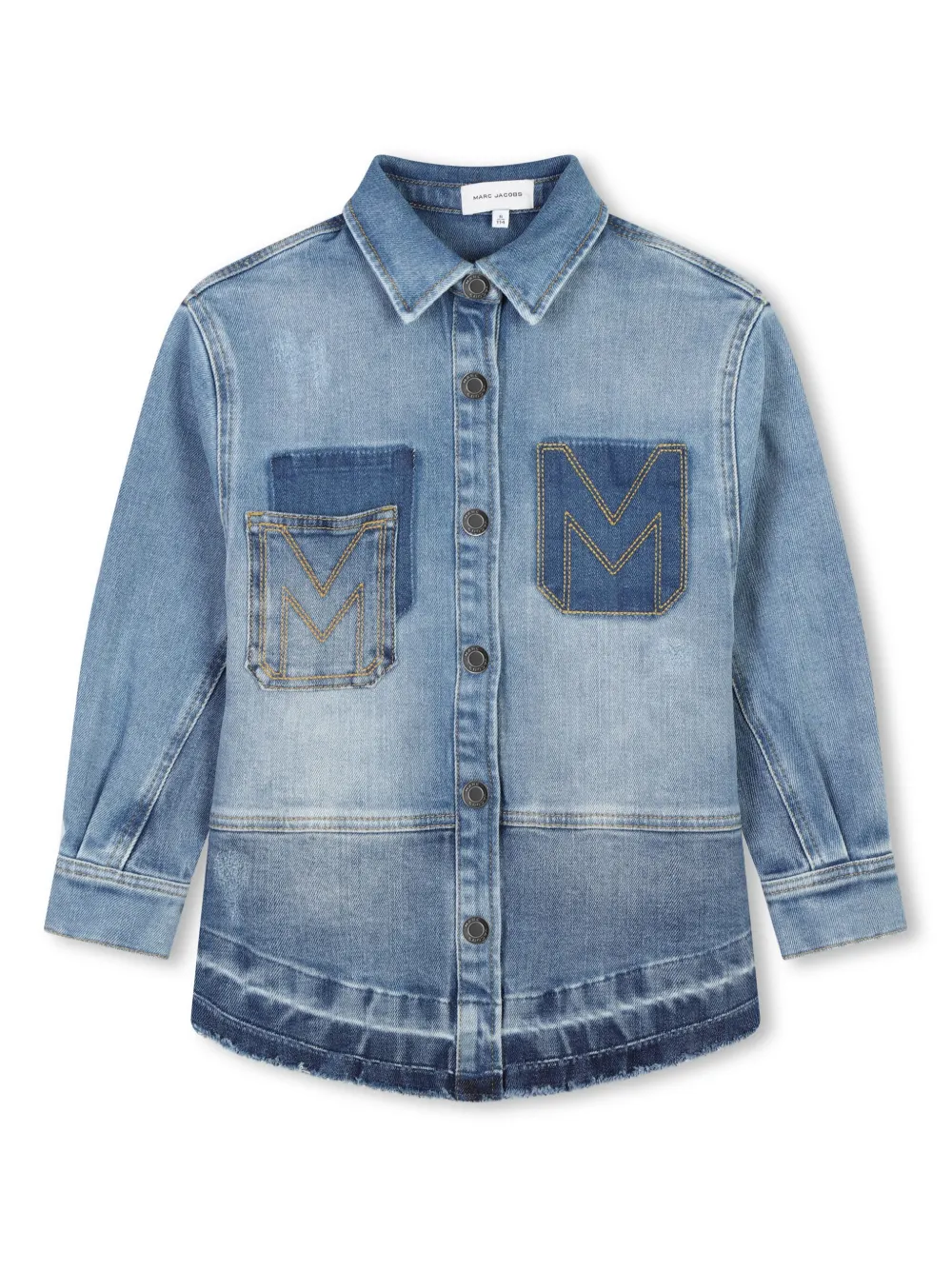 

Джинсовая рубашка в технике пэчворк Marc Jacobs Kids, синий