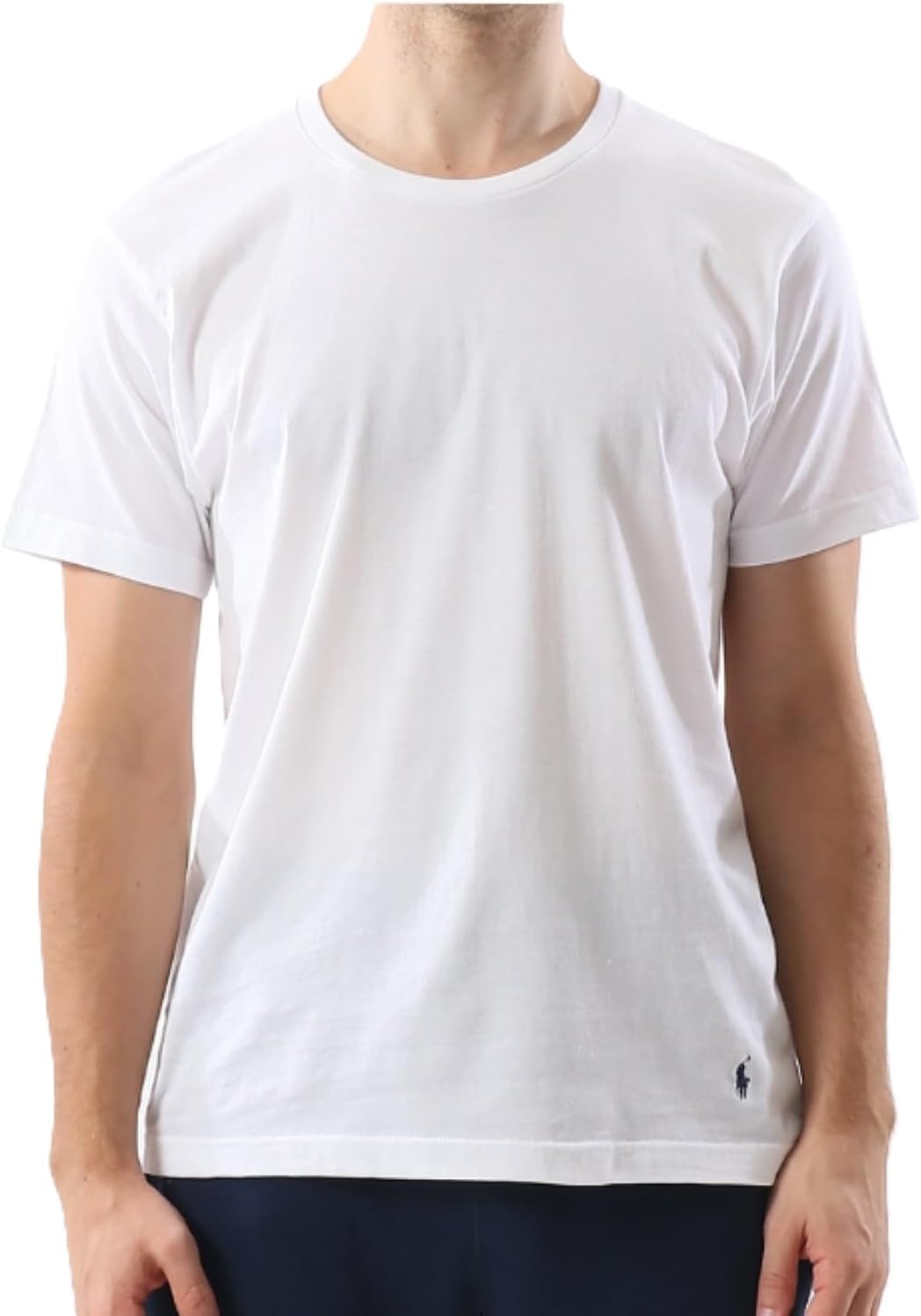 

Мужская футболка POLO RALPH LAUREN с круглым вырезом и логотипом One-Point, однотонная, 100% хлопок, RM1-X001, белый