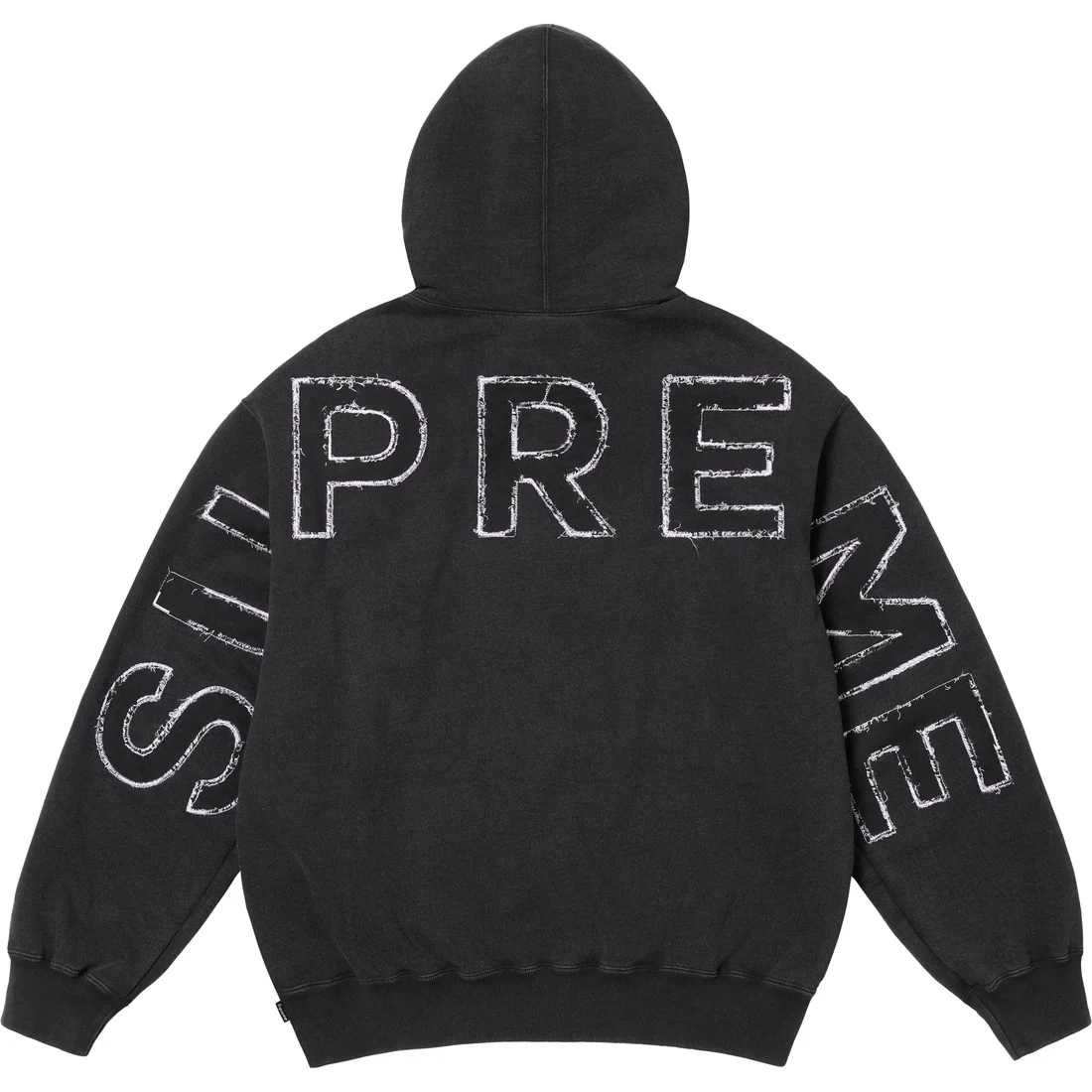 

Потрепанный худи Supreme, черный