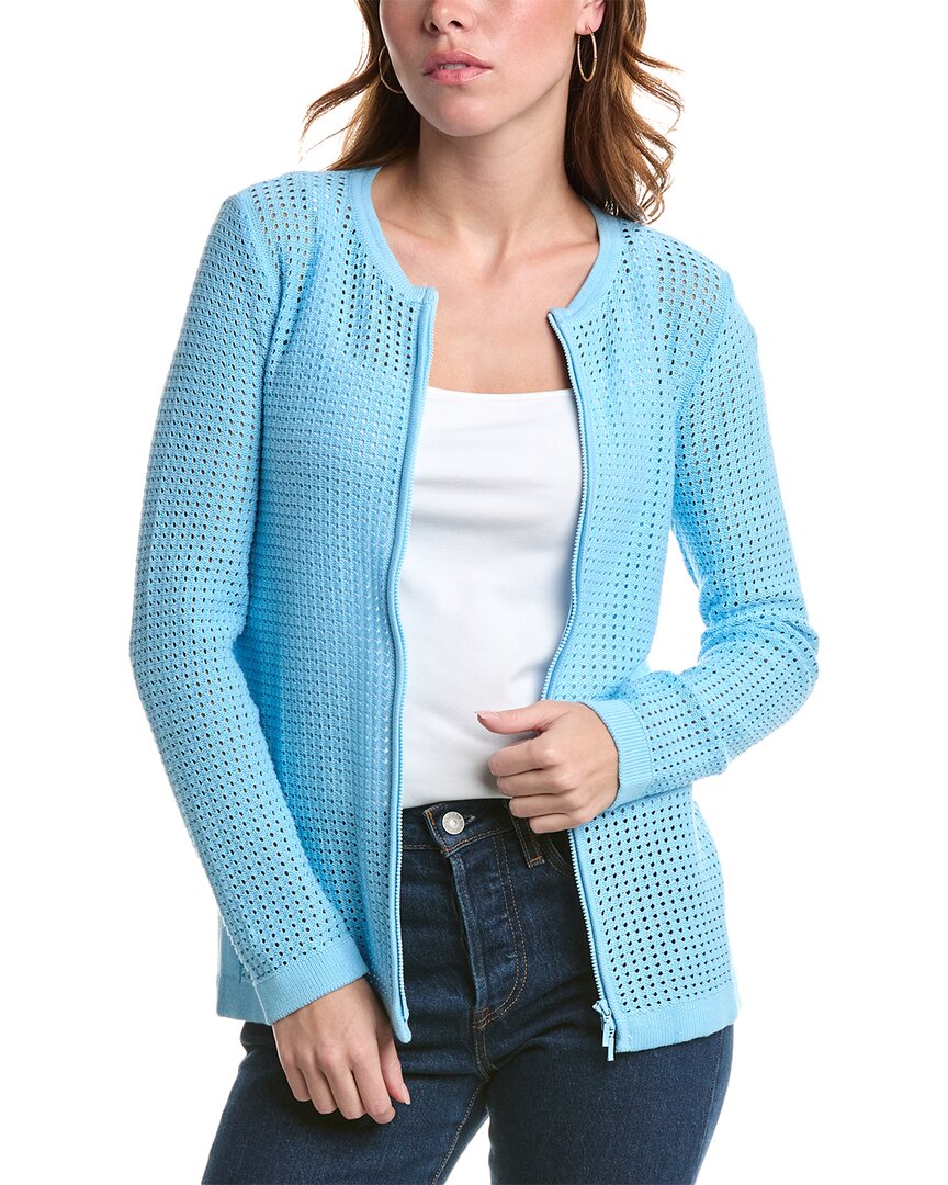 

Куртка с ажурным узором Edinburgh Knitwear, синий