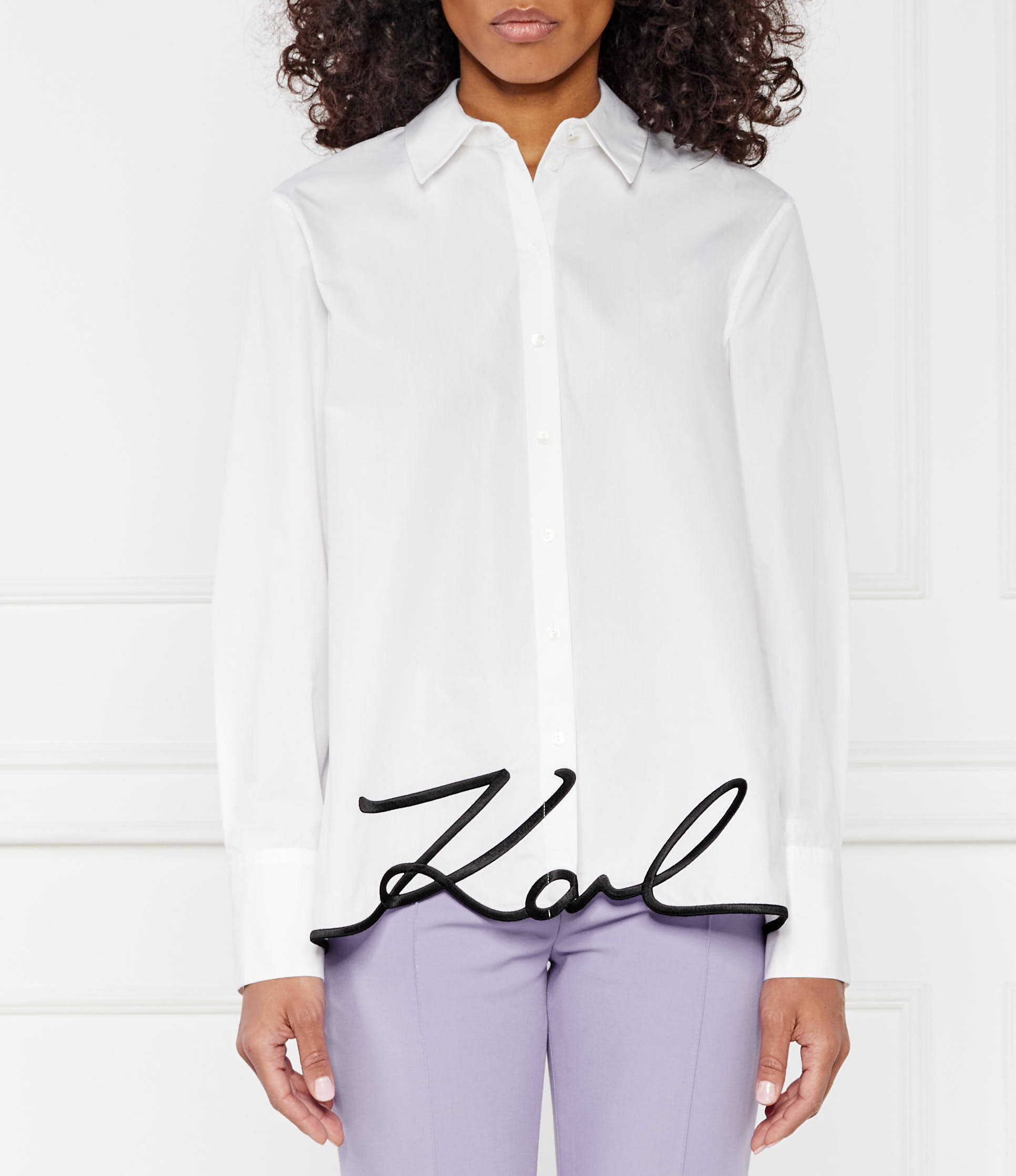 

Рубашка Karl Lagerfeld karl hem signature shirt Regular Fit, белый