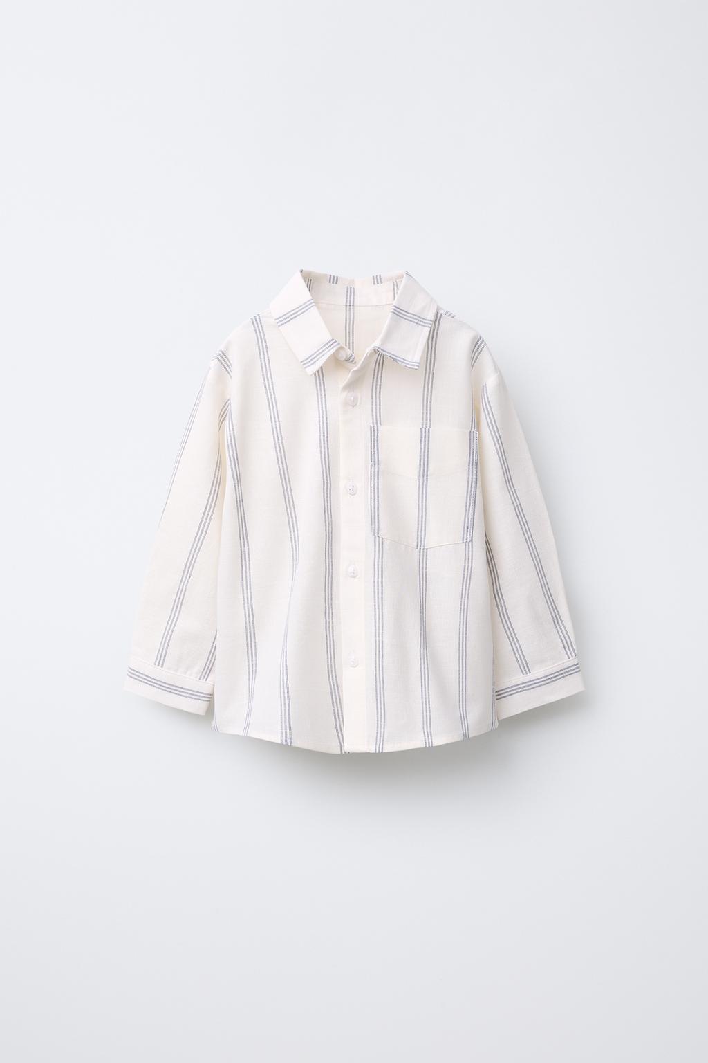

Рубашка в полоску с этикеткой ZARA, цвет Blue/White