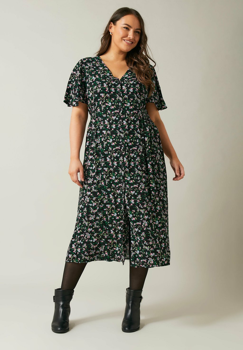 

Платье-рубашка FLORAL PRINT MIDI Evans, антрацит