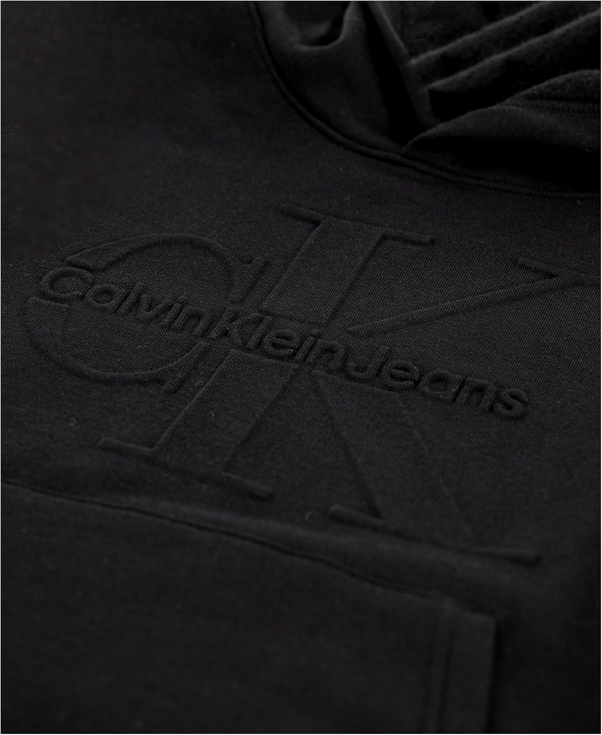 Толстовка с длинным рукавом Calvin Klein для мальчиков, флисовая толстовка с капюшоном, Embossed Logo Black — фото 3