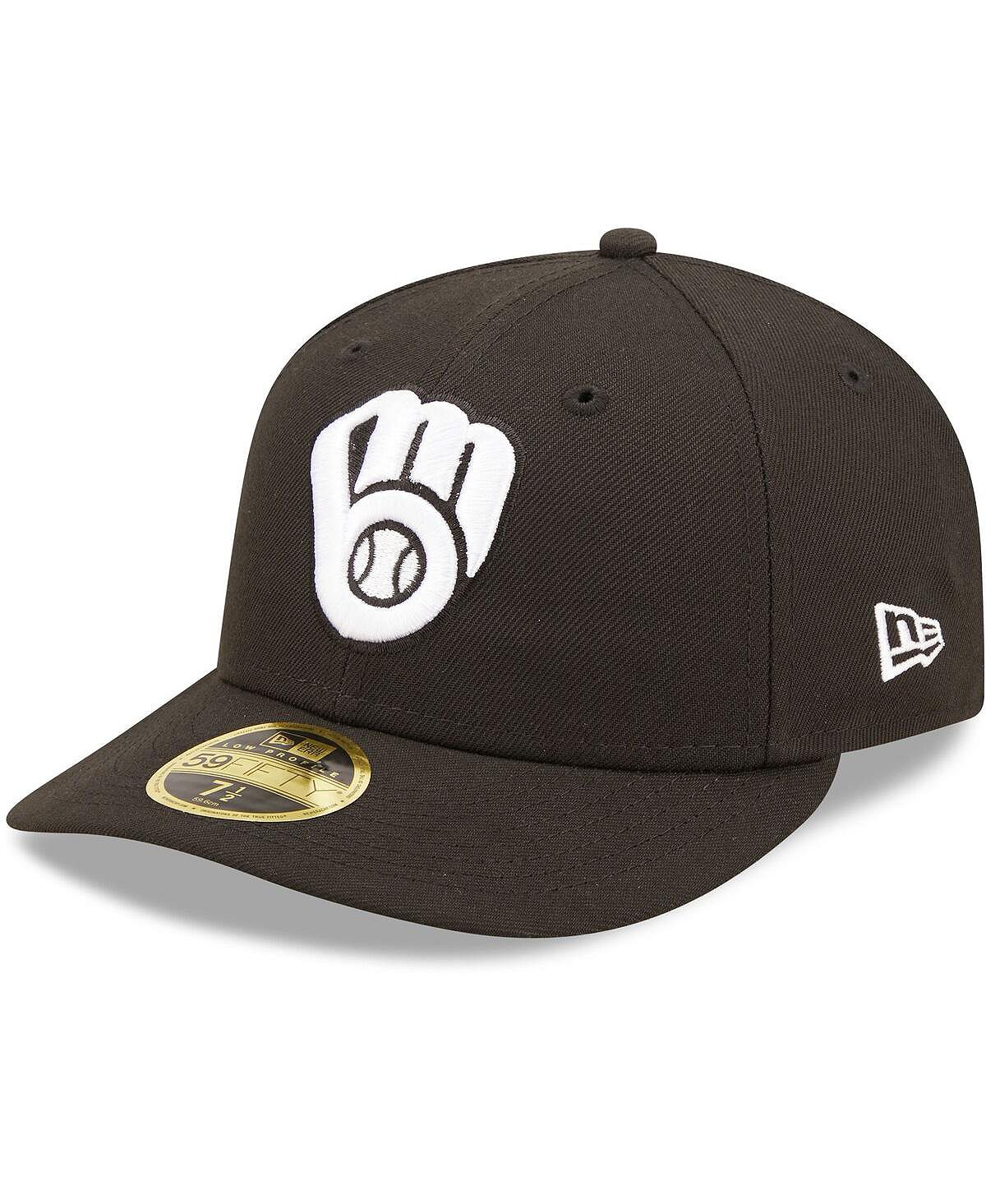 

Мужская низкопрофильная приталенная шляпа Milwaukee Brewers черно-белая 59FIFTY New Era