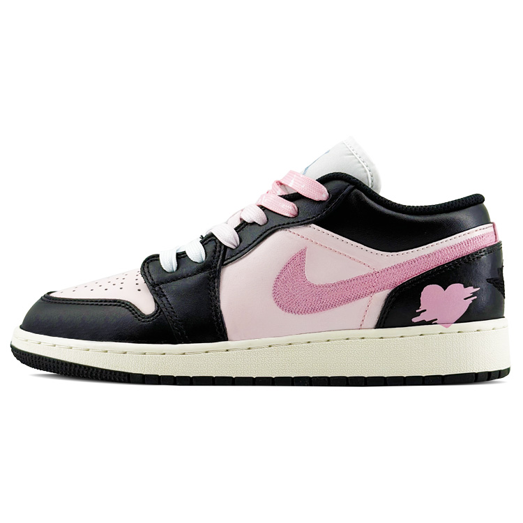 

Кроссовки Air Jordan 1 Vintage Basketball Shoes Women's Low-top Black/mousse Pink, цвет Ice mold heart