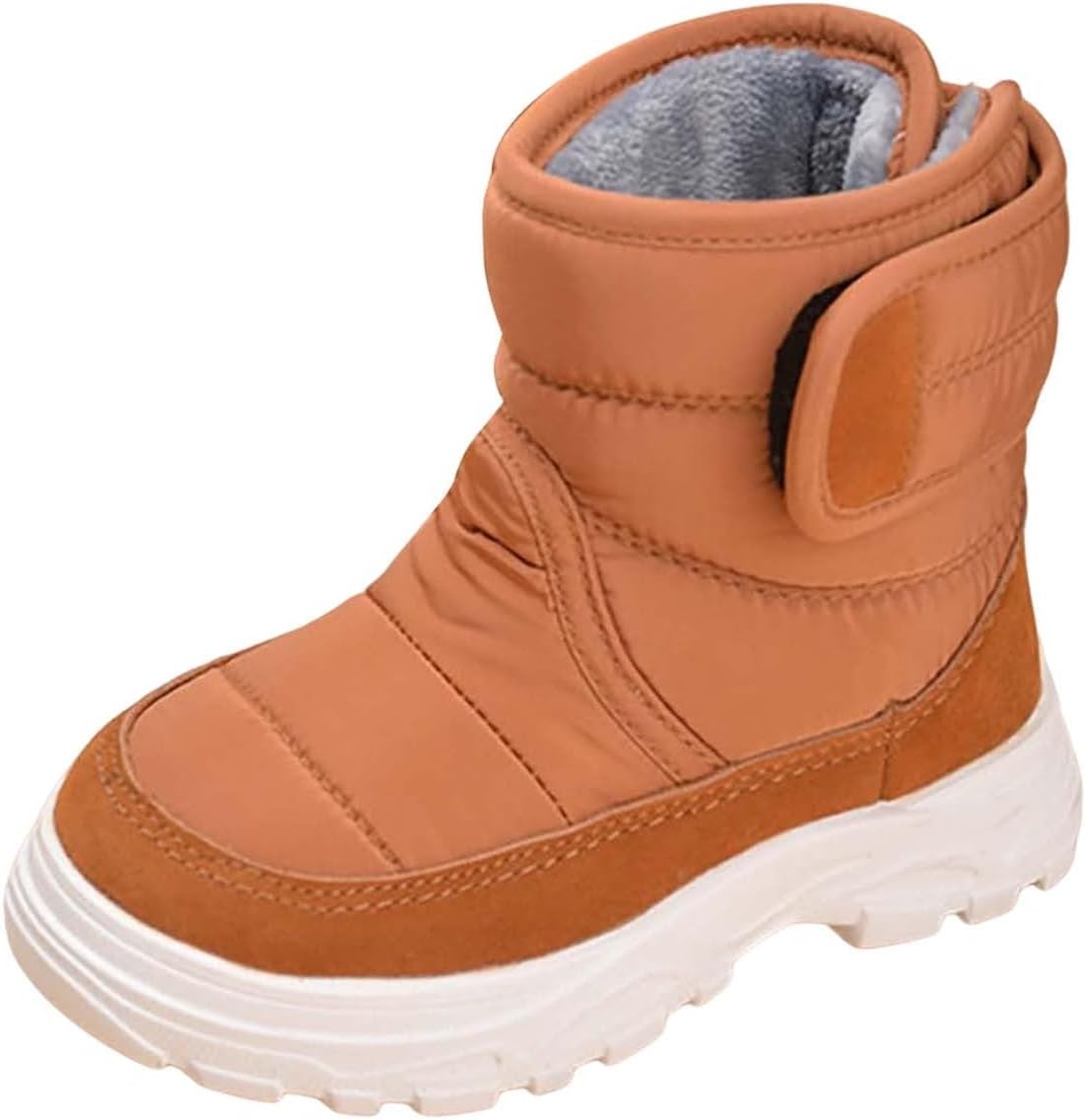 

Детские зимние ботинки для мальчиков и девочек с утеплителем, флисовой подкладкой, непромокаемые, с противоскользящей подошвой для холодной погоды и походов Generic, Brown