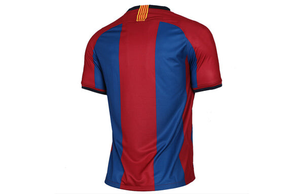 Футболка Nike Barcelona Soccer/Football Training Sports Short Sleeve Red Blue Colorblock, синий — фото 2