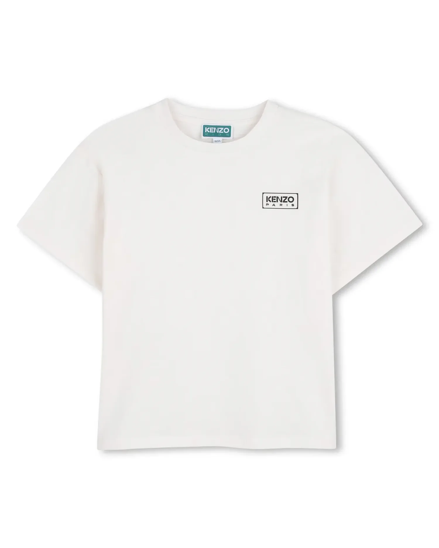 Детская унисекс-футболка с французским рукавом, однотонная, из хлопка Kenzo Kids, белый