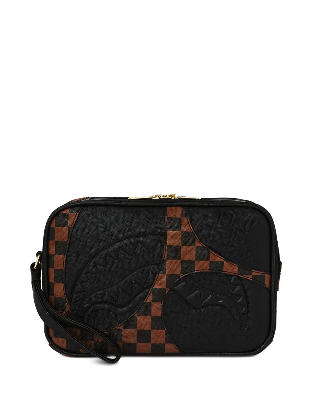 Косметичка Jetstream с тиснением в виде акулы и клетчатым узором Sprayground, черный