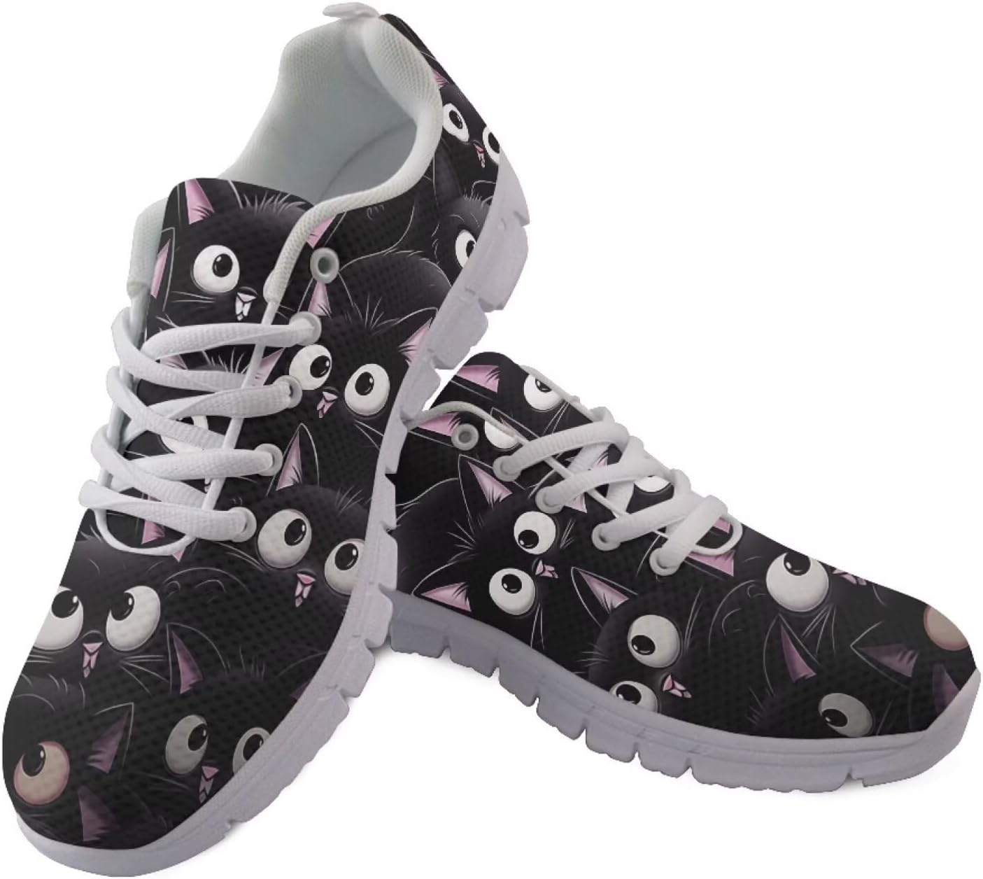 

Кроссовки Jeiento с шнуровкой для спорта и бега для женщин и мужчин с животным принтом, спортивная обувь для ходьбы, противоскользящие кроссовки для джоггинга, черный