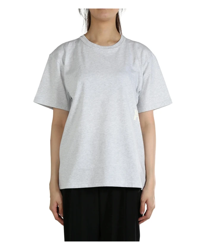 

Классическая футболка с объемным логотипом и обработанным воротником. Alexander Wang, серый