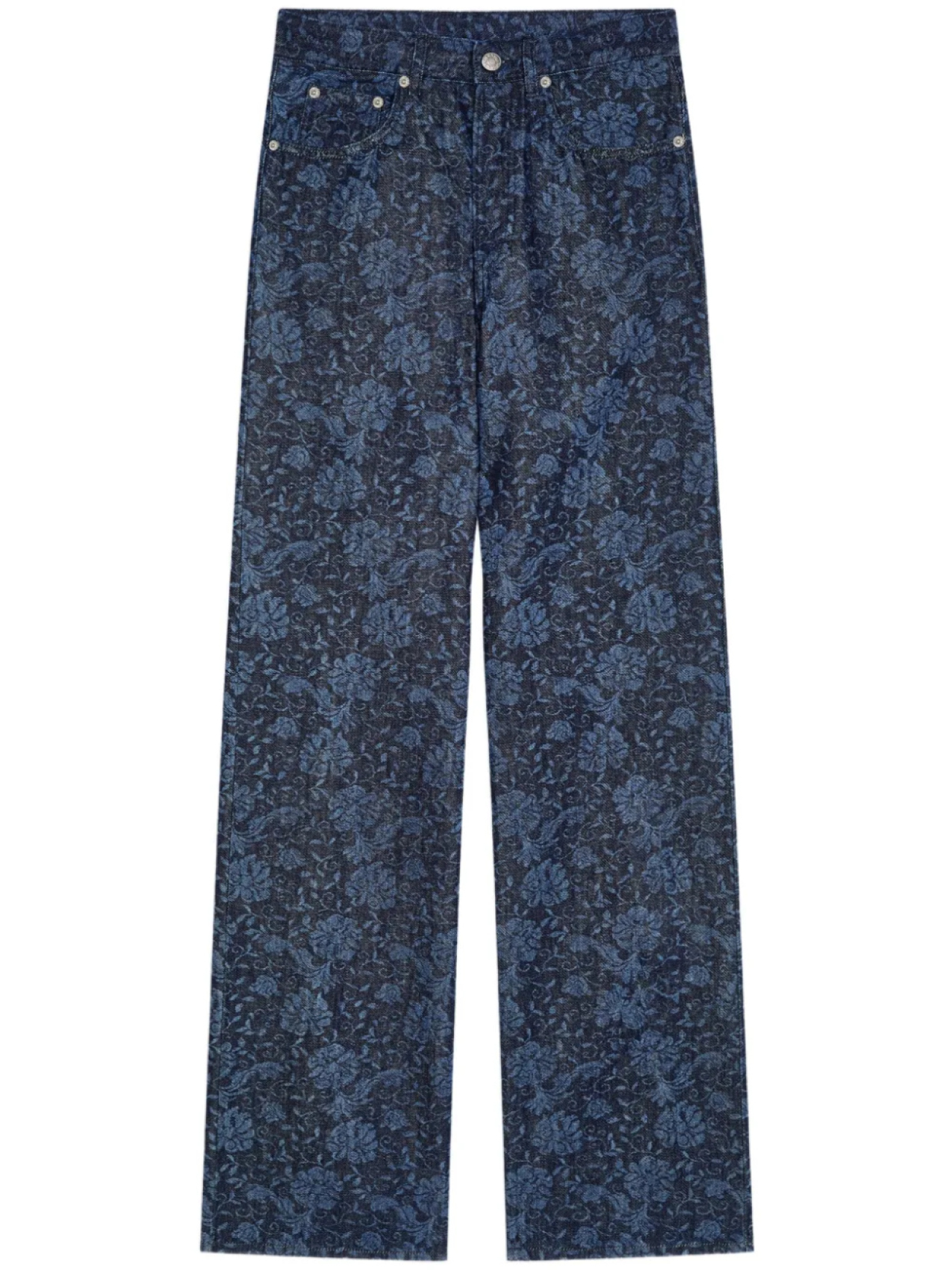 

DRIES VAN NOTEN широкие джинсы с принтом, синий