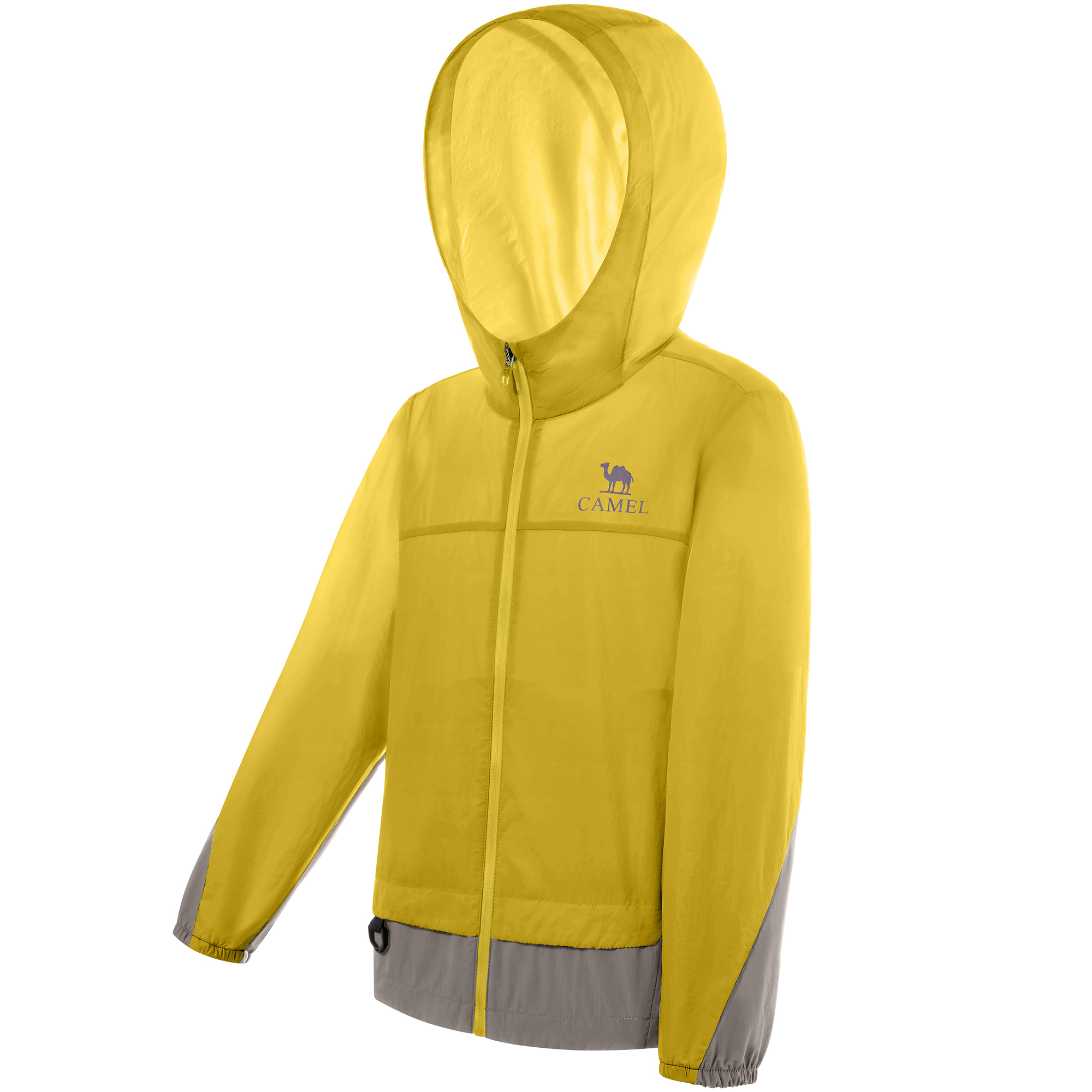 

Детская одежда с защитой от солнца с капюшоном тонкая CAMEL, mustard желтый/desert серый