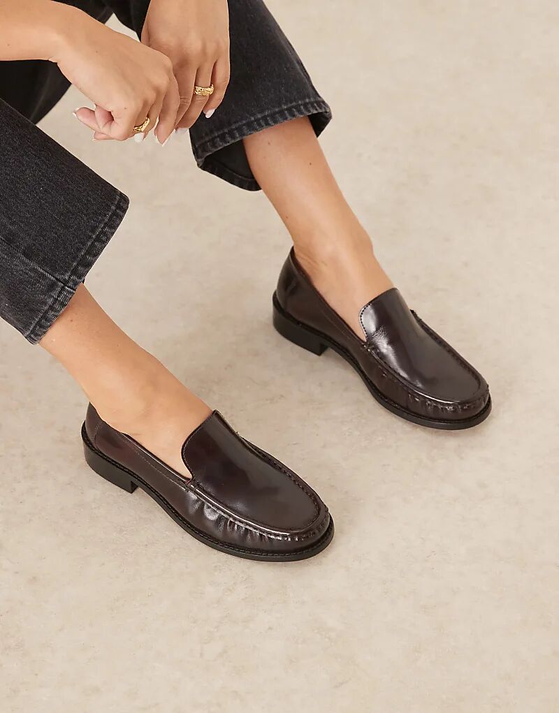 Премиальные лоферы ASOS DESIGN Marcel из бордовой кожи