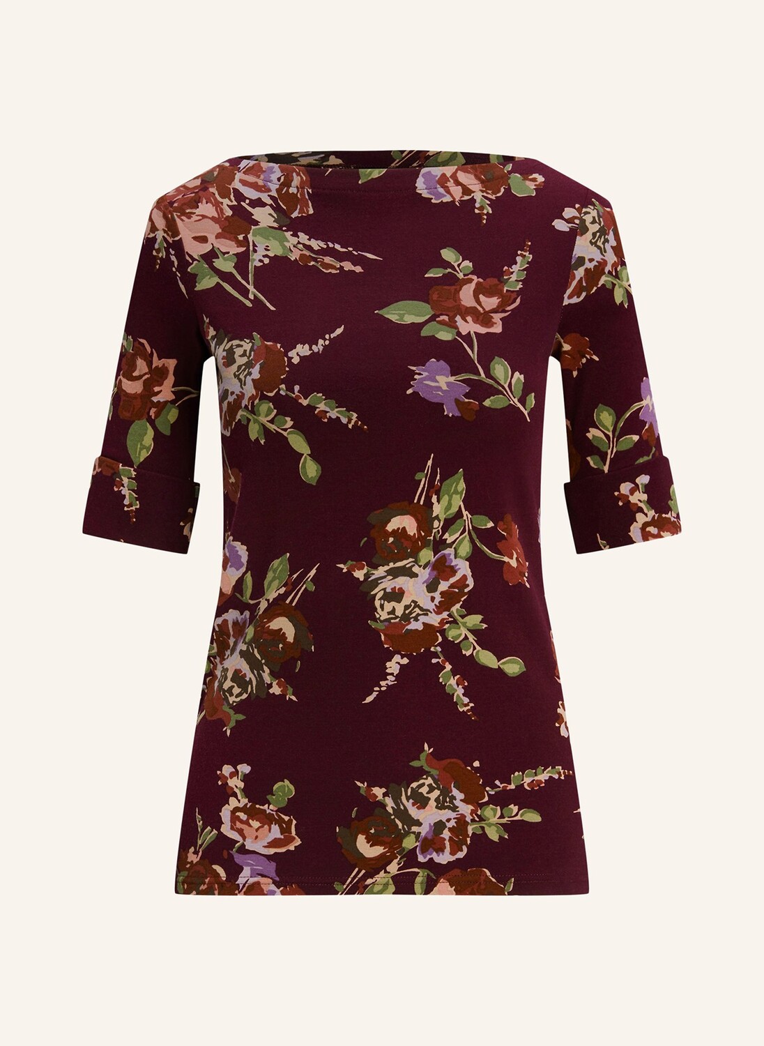 

Футболка LAUREN RALPH LAUREN, темно-красный/розовый/зеленый