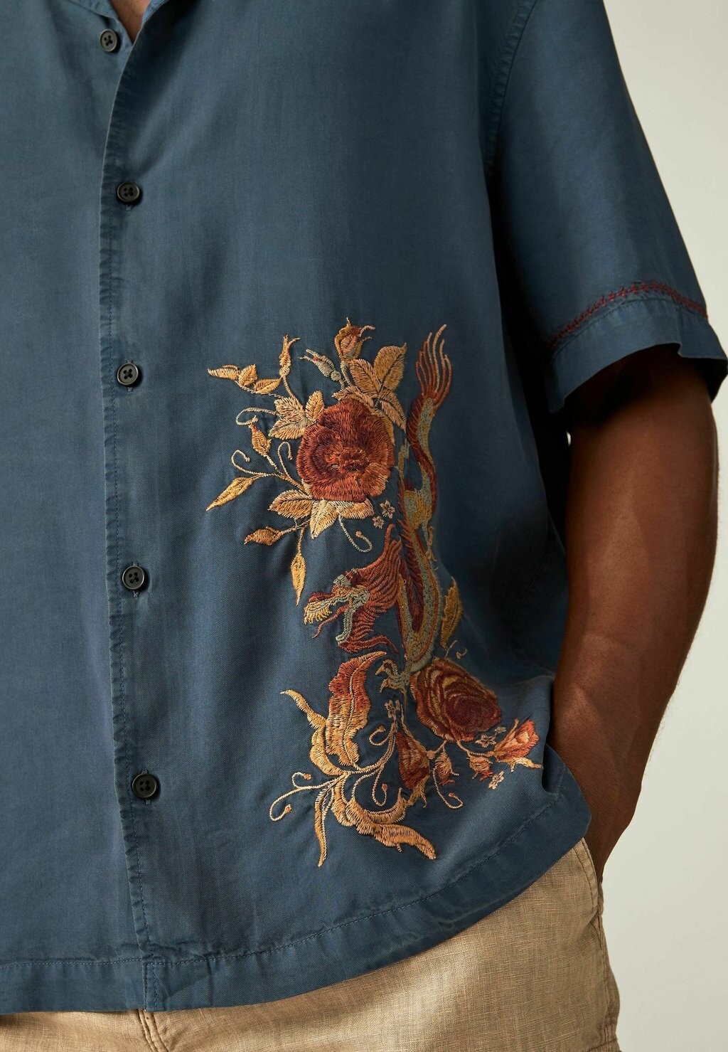 

Рубашка EMBROIDERED Next, синий