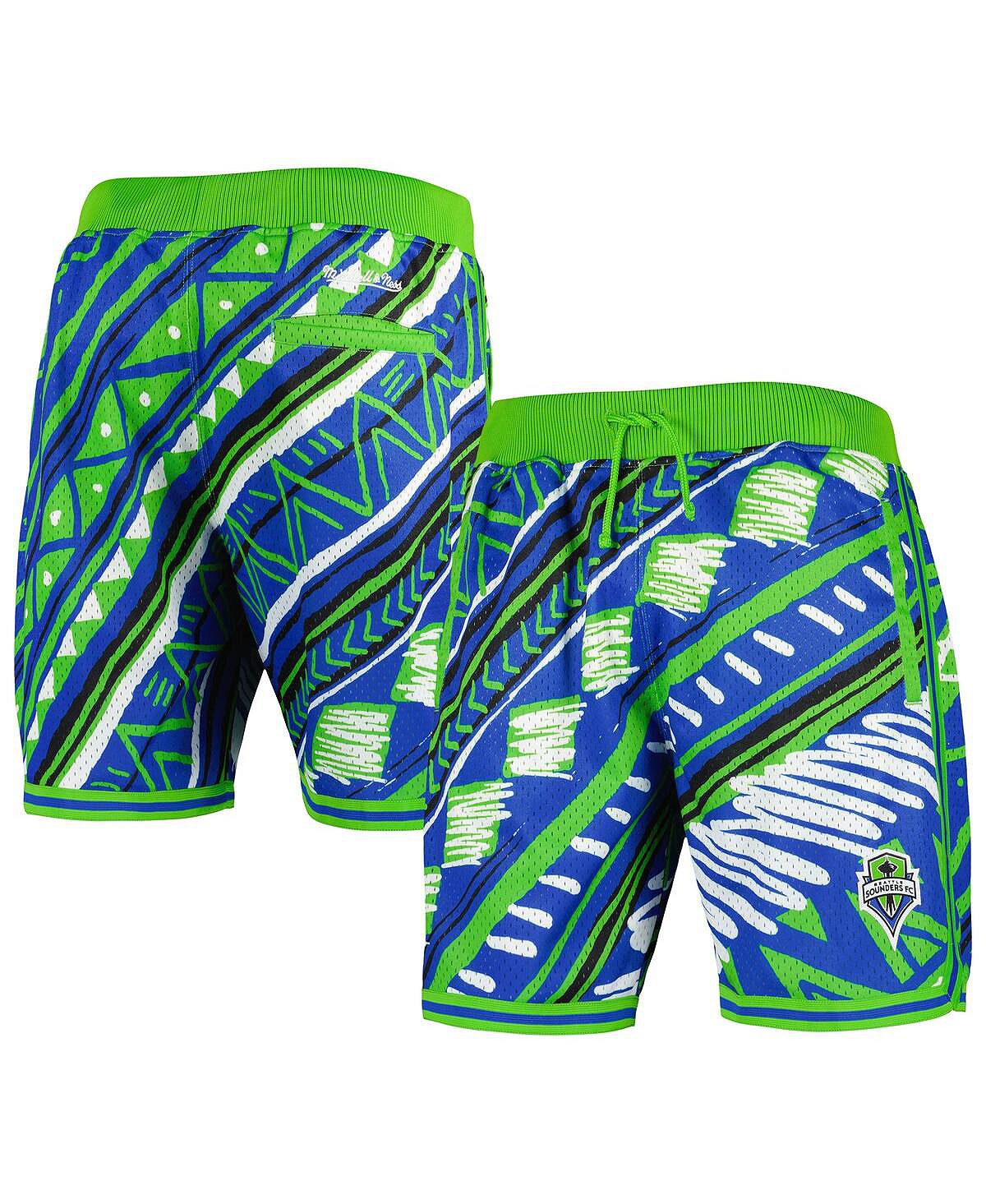 

Мужские синие модные шорты Seattle Sounders FC Tribal Fashion Mitchell & Ness