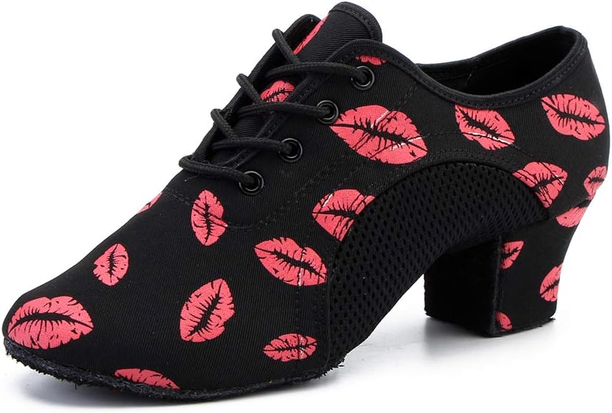 

Танцевальные туфли SWDZM для мужчин и женщин для бальных танцев с шнуровкой, современные латинские, для сальсы, для выступлений и репетиций, мультиколор