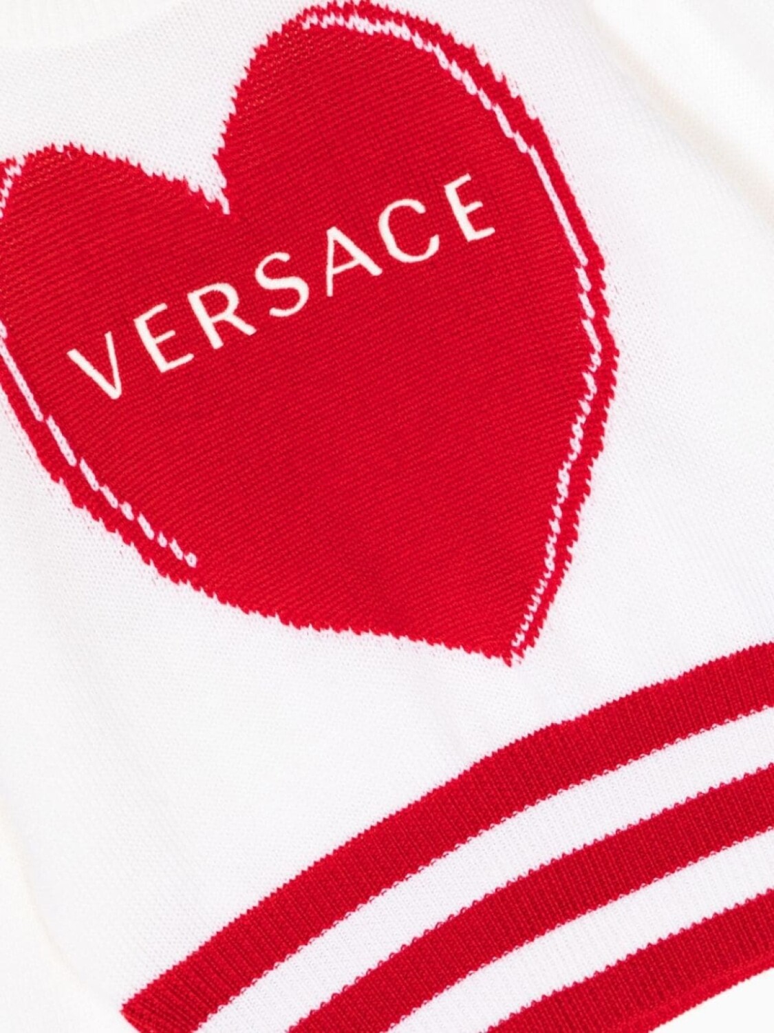 Шерстяной джемпер с вышитым логотипом Versace Kids, белый — фото 3