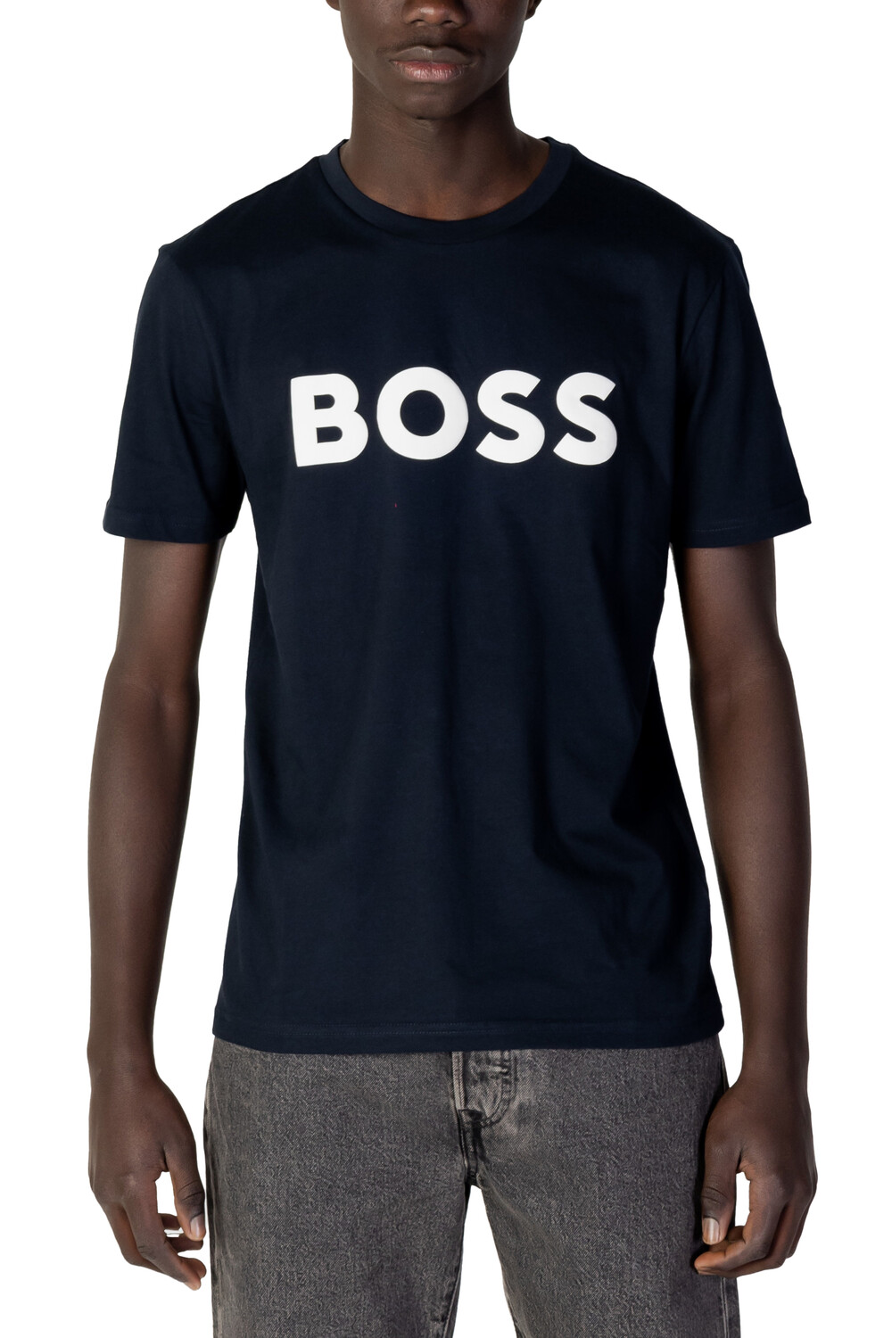 

Футболка мужская BOSS с контрастным логотипом, синий