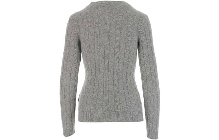 Polo Ralph Lauren Кашемировый классический джемпер Julianna с длинным рукавом Battalion Grey Heather — фото 4