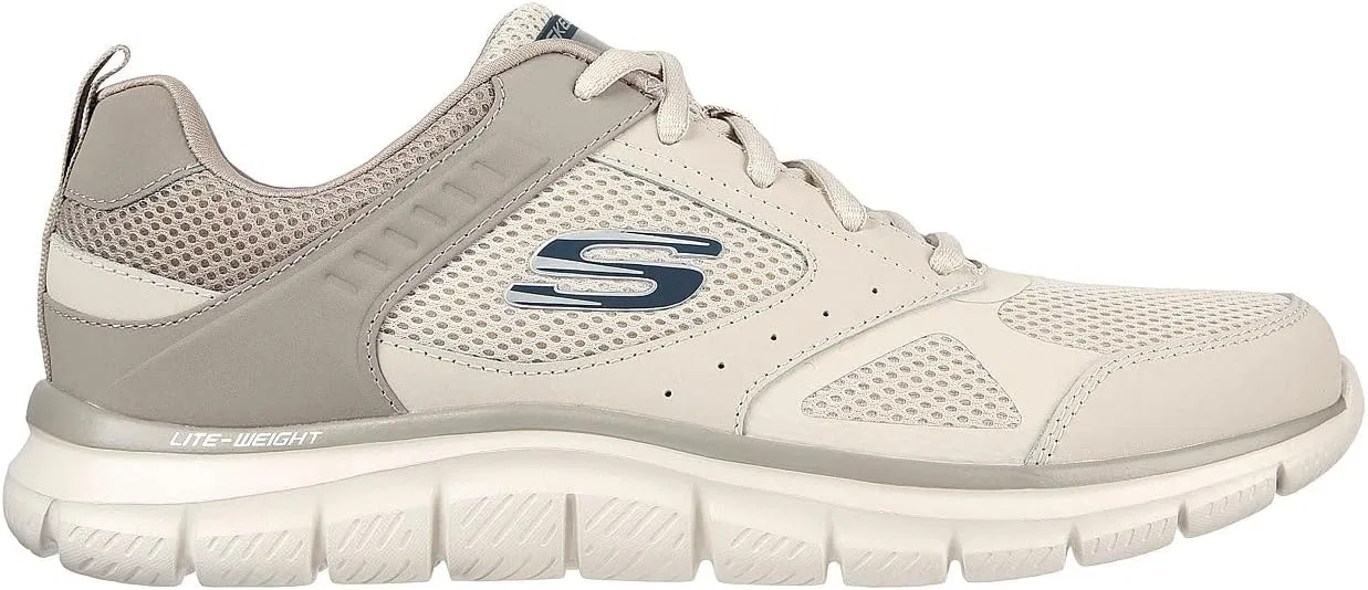 Мужские спортивные кроссовки Skechers Track Syntac, Taupe Leather Mesh Trim — фото 3