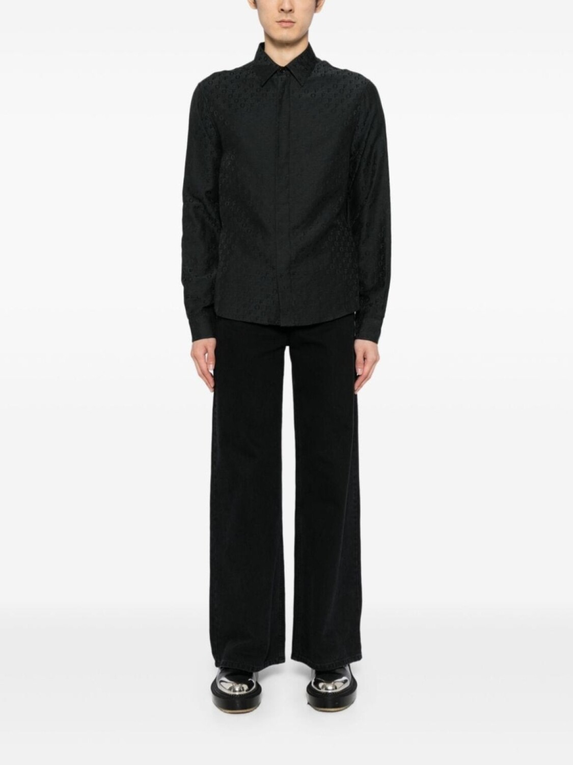 

Off-White рубашка из смесового шелка, черный
