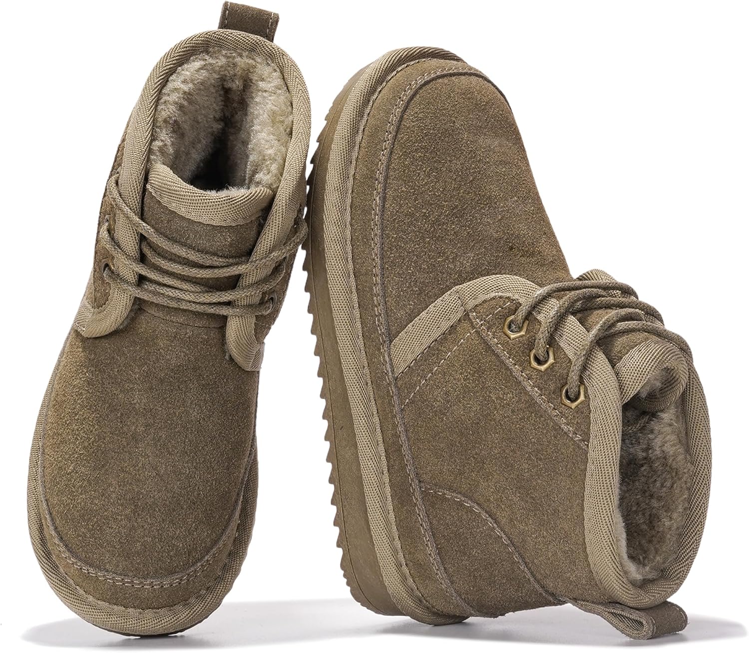 

Детские ботинки Project Cloud из 100% натуральной кожи - легкие ботинки на меховой подкладке для девочек и мальчиков с стелькой из пенной памяти - нескользящая зимняя обувь для детей (Nevada), Taupe Suede