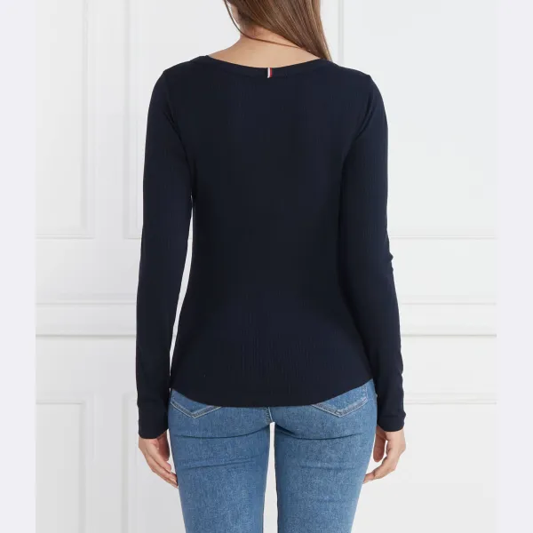 Блузка узкого кроя в рубчик 5x2 o-nk ls Tommy Hilfiger, синий — фото 2